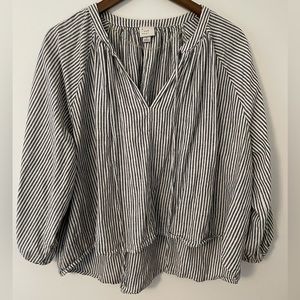 a new day Striped Peasant Top Size M